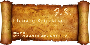Fleissig Krisztina névjegykártya